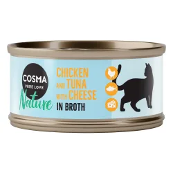 Sparpaket Cosma Nature 24 x 70 g - Hühnchen & Thunfisch mit Käse