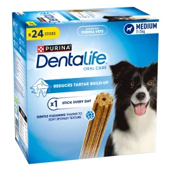PURINA Dentalife Tägliche Zahnpflege-Snacks für mittelgrosse Hunde - 24 Sticks (8 x 69 g)