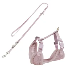Trixie Junior Welpen-Softgeschirr mit Leine - 26-34 cm/10 mm, 200 cm, flieder