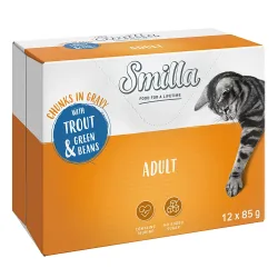 Smilla Frischebeutel Adult Häppchen mit Gemüse - Forelle und grüne Bohnen (24 x 85 g)