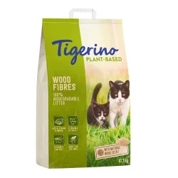 Tigerino Plant-Based Holzfaser Katzenstreu - Natürlicher Holzgeruch, parfümfrei - 25 l (10,3 kg)