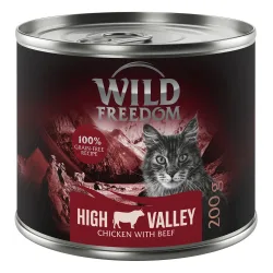 Wild Freedom Adult 6 x 200 g - getreidefreie Rezeptur - High Valley: Rind & Huhn