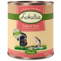 Lukullus Naturkost Adult Getreidefrei 6 x 800 g - Truthahn & Forelle