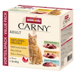animonda Carny Nassfutter Katze Adult, Mixpaket Geflügel-Vielfalt 8x85 g