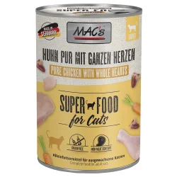Sparpaket MAC´s Cat 12 x 400 g - Huhn PUR mit ganzen Geflügelherzen