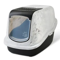 Savic Katzentoilette Nestor Marble - marmor weiss-grau / schwarz
