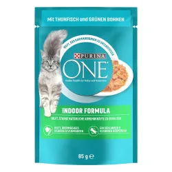 PURINA ONE Indoor Formula - mit Thunfisch & grünen Bohnen (52 x 85 g)