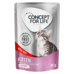 Sparpaket Concept for Life getreidefrei 24 x 85 g - Kitten Rind - in Sosse