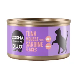 Sparpaket Cosma DUO Layer 24 x 70 g - Thunfischmousse mit Sardinenstückchen