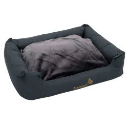 Hundebett Sleepy Time grey mit Kissen - L 100 x B 75 x H 30 cm