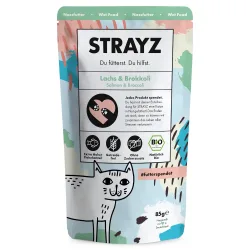 Sparpaket STRAYZ BIO Pouch 12 x 85 g - Bio-Lachs & Bio-Brokkoli