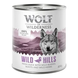 Sparpaket Wolf of Wilderness Adult 24 x 800 g - Wild Hills - Ente