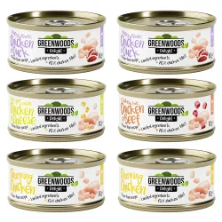 Gemischtes Probierpaket Huhn Greenwoods Delight 6 x 70 g - Mix: 4 Sorten