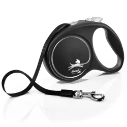 flexi Black Design Gurt-Leine schwarz, 5 m - Grösse L: bis 50 kg