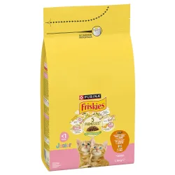 PURINA FRISKIES Junior Katze mit Huhn, Truthahn und Gemüse - Sparpaket: 3 x 1,5 kg