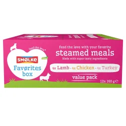 Smølke Steamed Meals 12 x 395 g - Favoriten-Mix (3 Sorten)