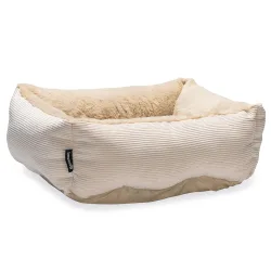 beeztees Kuschel-Set Moza, beige - Katzenbett + Fensterbankkissen