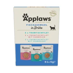 Sparpaket Applaws Cat Natural in Brühe 48 x 70 g - Probierpaket 3 Sorten mit Thunfisch & Hühnchen