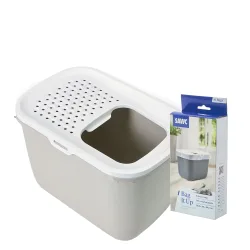 Savic Katzentoilette Hop In - sand-beige / weiss