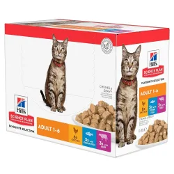 Hill's Science Plan Adult Lamm & Reis - Ergänzend: 12 x 85 g Hill's Science Plan Mixpaket Huhn, Seefisch, Rind