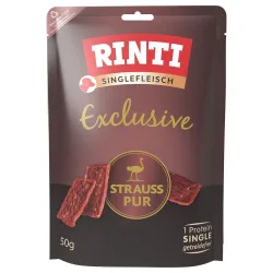 RINTI Singlefleisch Exclusive Snack - Sparpaket: Strauss Pur 3 x 50 g