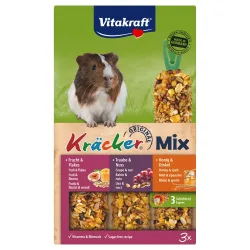 Vitakraft Meerschweinchen-Kräcker Trio-Mix - 1 x 3er Kombi (Honig, Traube, Frucht)