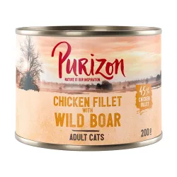 Purizon Original 24 x 200 g - getreidefrei - Hühnerfilet mit Wildschwein