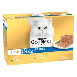 Jumbopack Gourmet Gold Feine Pastete 96 x 85 g - Mix (Kaninchen, Huhn, Lachs, Nieren)