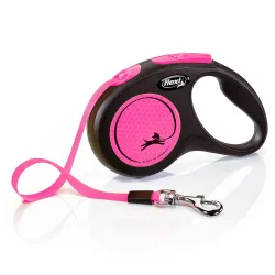 flexi New Neon Gurt-Leine pink, 5 m - S: bis 15 kg