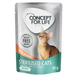 Concept for Life Sterilised Cats Lachs getreidefrei - in Sosse - Sparpaket: 24 x 85 g