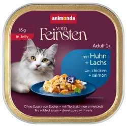 animonda vom Feinsten Adult 32 x 85 g - Huhn & Lachs in Gelee