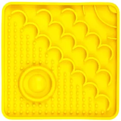 LickiMat Schleckmatte für Katzen Catster, gelb - L 23 x B 15 x H 1,7 cm