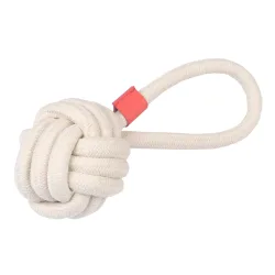 TIAKI Hundespielzeug Seilball mit Griff - L 23 x Ø 8,3 cm