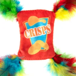 Katzenspielzeug Crinkle Crisps mit Federn - 1 Stück