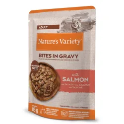 Zum Sonderpreis! 2 x Nature's Variety - Bites in Sosse Adult mit Lachs (2 x 22 x 85 g)