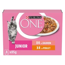 PURINA ONE Junior 8 x 85 g - Huhn & Lachs