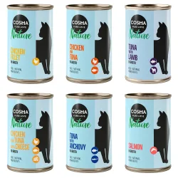 Kombi-Paket: Cosma Nature 12 x 140 g - Mixpaket 1 (6 Sorten) + Mixpaket 2 (6 Sorten)