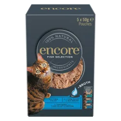 Encore Cat Pouch in Brühe 5 x 50 g - Fisch-Auswahl (3 Sorten)