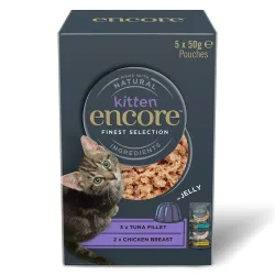 Encore Kitten Jelly Pouch 5 x 50 g - Feinste Auswahl (2 Sorten)