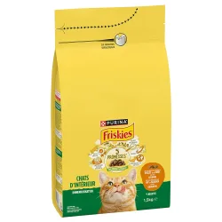 PURINA FRISKIES Indoor Katze mit Huhn, Truthahn und Gemüse - Sparpaket: 3 x 1,5 kg