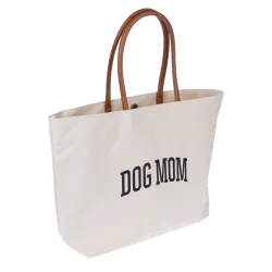 TIAKI Canvas-Einkaufstasche ?Dog Mom? - L 50 x H 35 cm