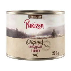 Purizon Original 24 x 200 g - getreidefrei - Sterilised: Hühnerfilet mit Truthahn