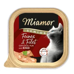 Sparpaket Miamor Feines & Filet Senior 32 x 100 g - Geflügel Pur & Rind