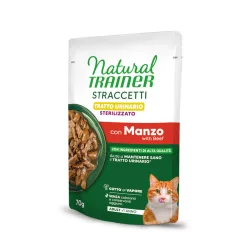 Natural Trainer Straccetti Urinary Sterilised Streifen in Sosse - 56 x 70 g mit Rind