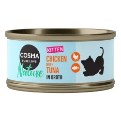 Sparpaket: Cosma Nature Kitten 24 x 70 g - mit Hühnchen & Thunfisch
