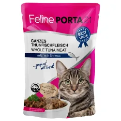 Sparpaket Feline Porta 21 Frischebeutel 24 x 100 g - Thunfisch mit Shrimps
