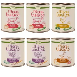 Sparpaket Lukullus Menu Gustico 12 x 800 g - Mixpaket: Pute, Rind, Huhn & Ente