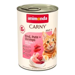 Sparpaket animonda Carny Adult 12 x 400 g - Mixpaket: Rind, Pute, Shrimps / Rind, Pute, Kaninchen
