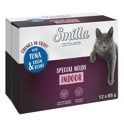 Sparpaket 24 x 85 g Smilla Häppchen mit Gemüse - Indoor mit Thunfisch und grünen Bohnen