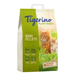 Tigerino Plant-Based Holz-Pellets Katzenstreu - Natürlicher Holzduft, parfümfrei - 8 l (4 kg)